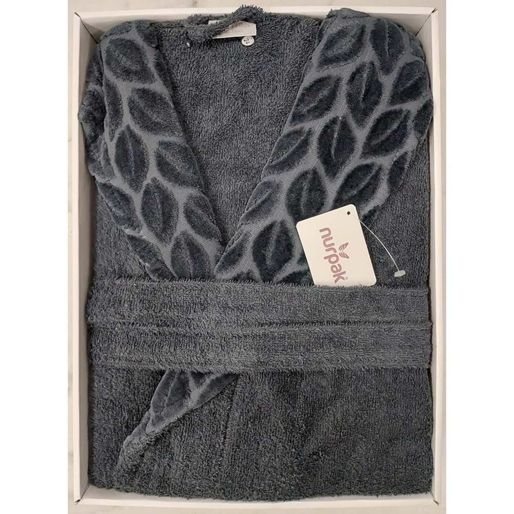 Nurpak Battal Boy Tek Bornoz Şalyaka-Hazal Antrasit (Beden 2XL-3XL)
