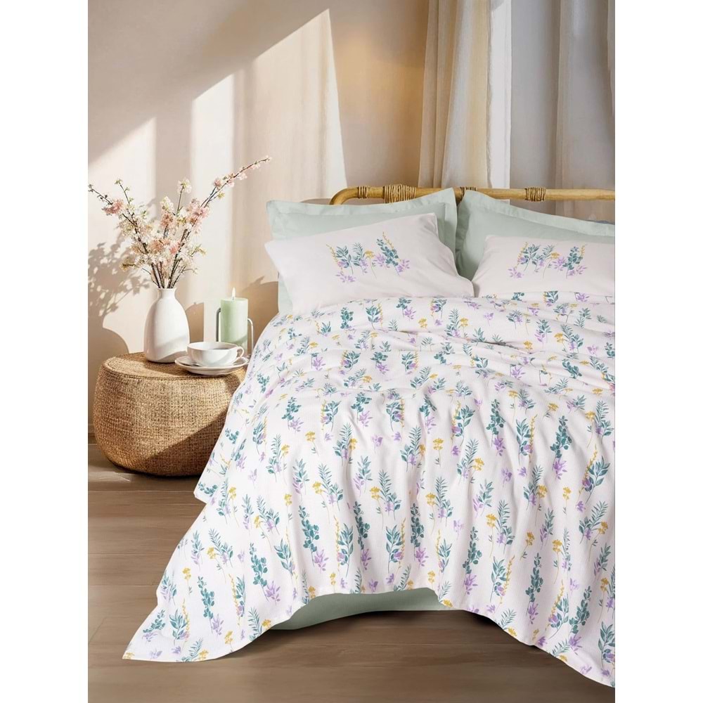 Cotton Box Estiva Tek Kişilik Pike Takımı Twıng Mint