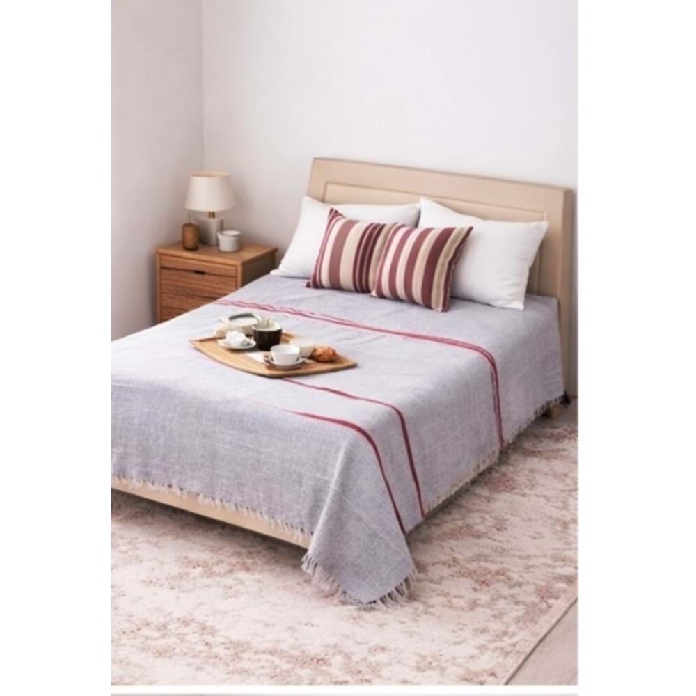 Romanza El Dokuma Tek Kişilik Yatak Örtüsü 160*260 Gri