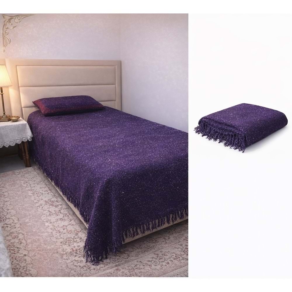 Romanza El Dokuma Tek Kişilik Yatak Örtüsü 160*260 Mor 2