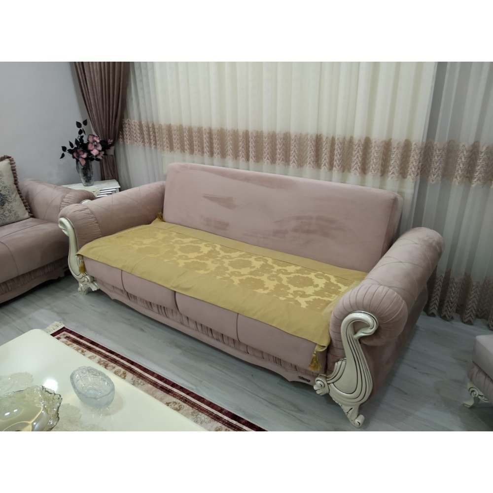 Mandaş Milanyum Koltuk Şalı Oturma Yeri 55*200 Gold