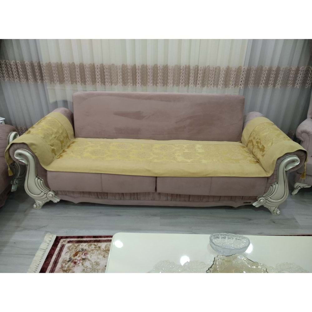 Mandaş Milanyum Koltuk Şalı Oturma Yeri 55*280 Gold