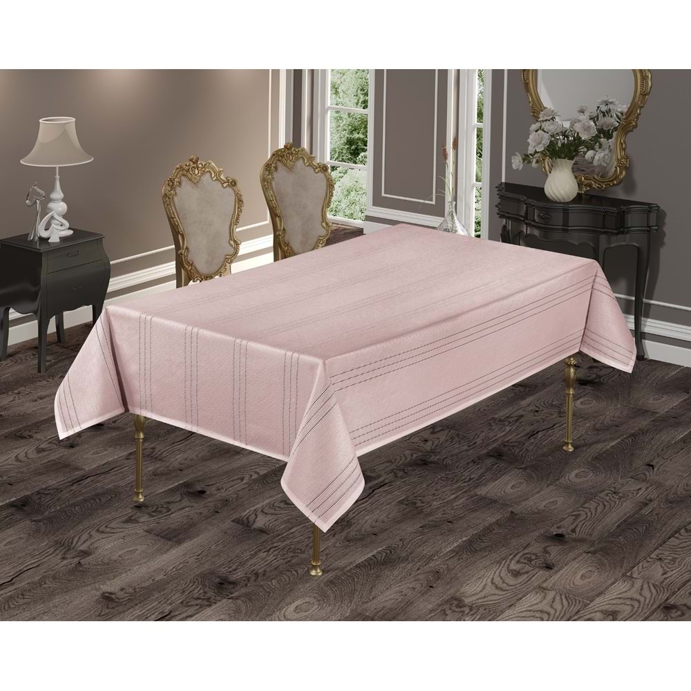 Beytuğ Golden Laurel Tablec Loths Masa Örtüsü 150*220 pudra