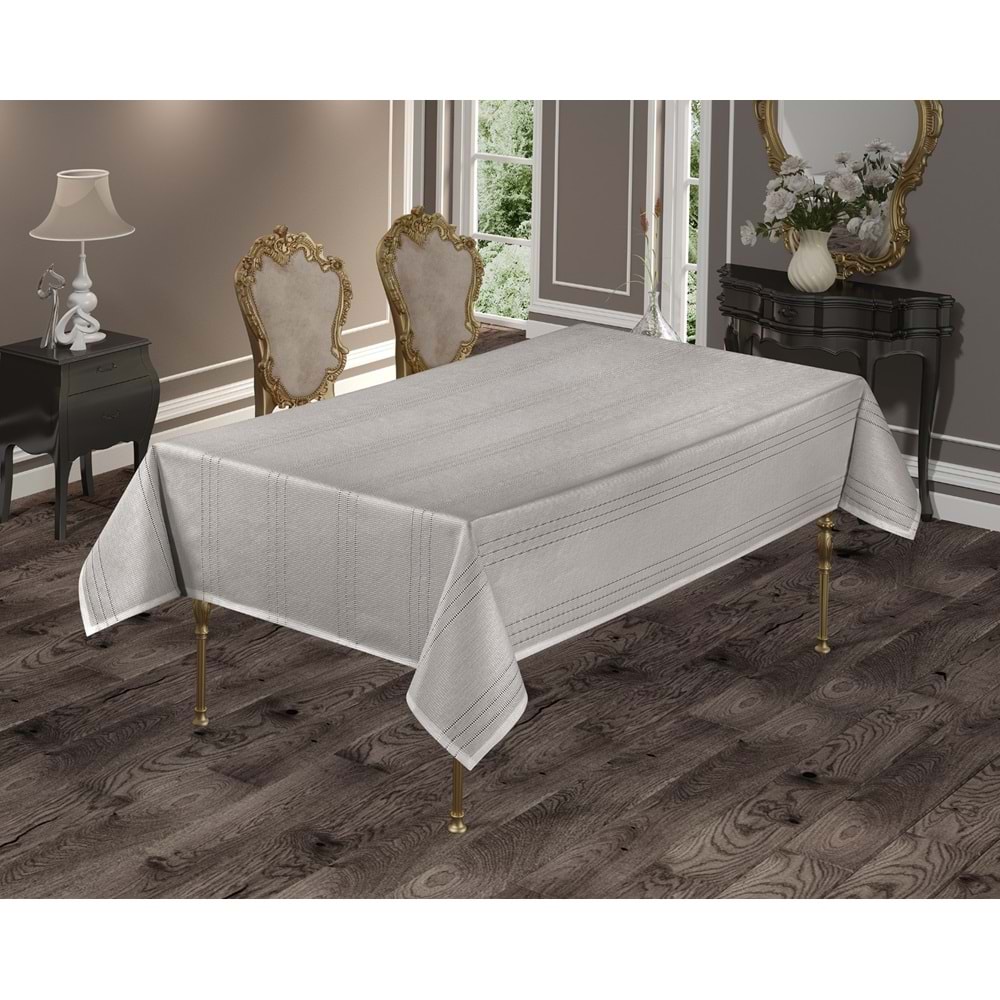 Beytuğ Golden Laurel Tablec Loths Masa Örtüsü 150*220 Gri