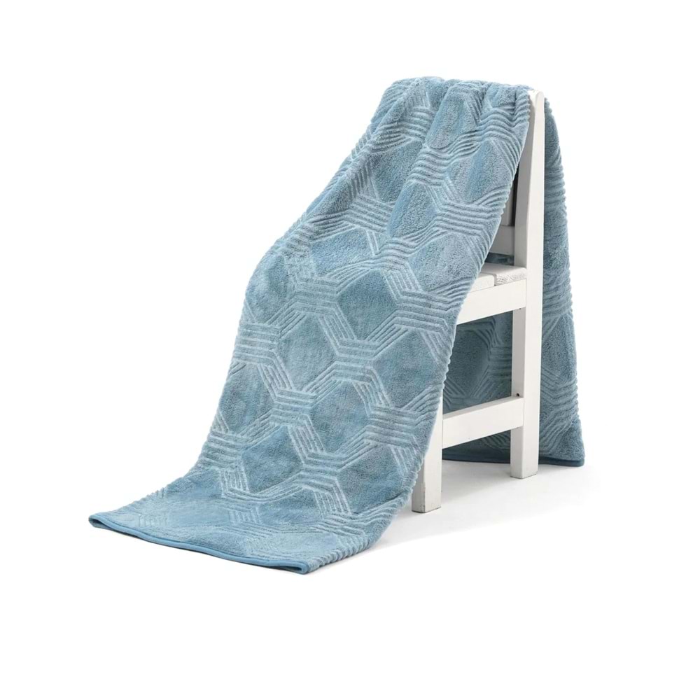Özdilek Trendy Embos Tek Kişilik Battaniye (155x220)-Art Deco Göl Mavi