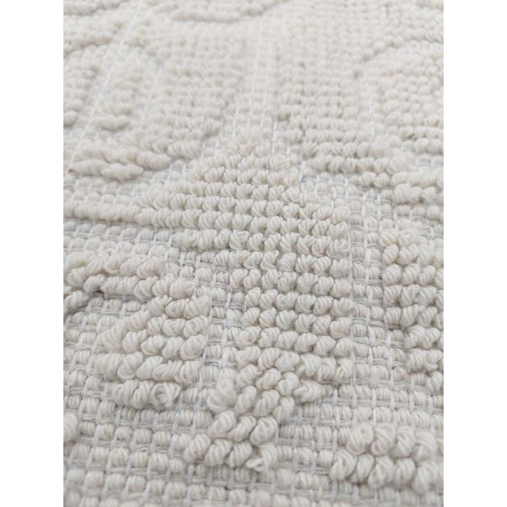 Pamuklu Bukle Lüks Kilim (140x200)-Spiral Krem