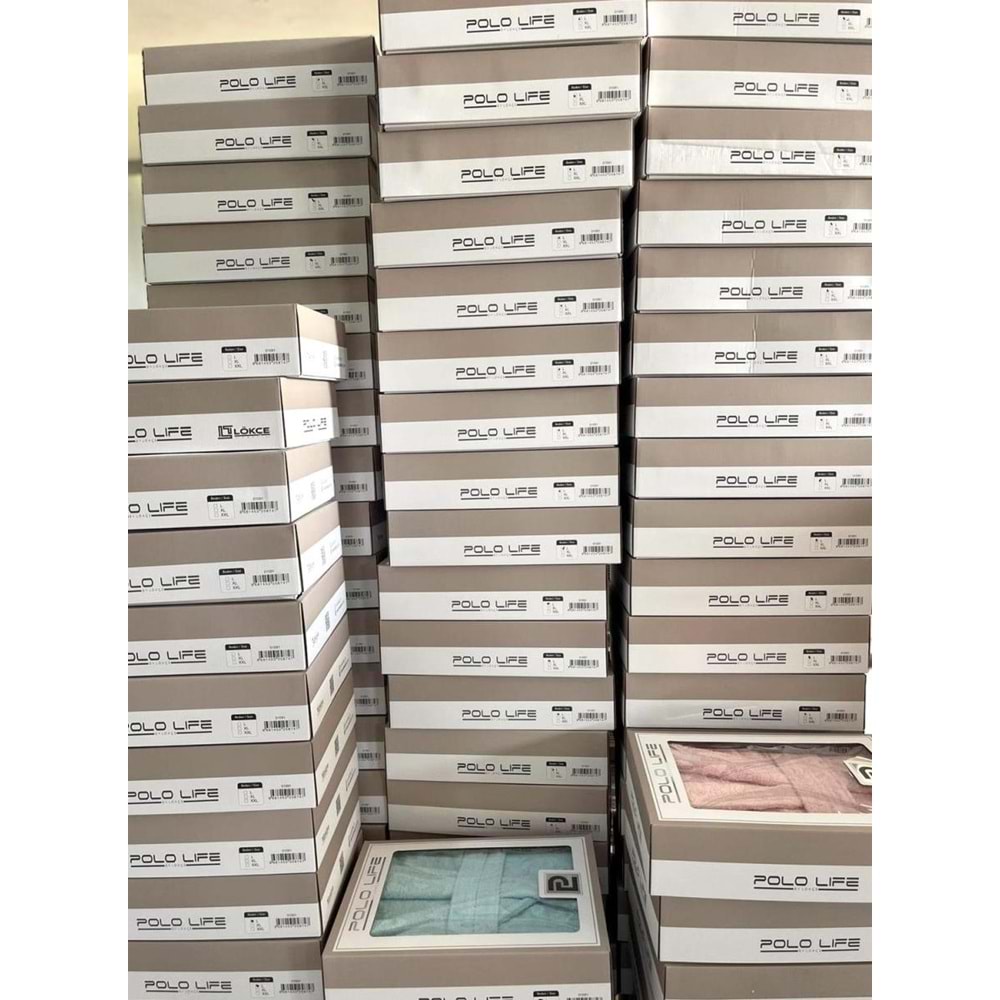 Polo Life Kutulu %100 Pamuk Tek Bornoz Şalyaka-K.Mavi (XXL Beden)