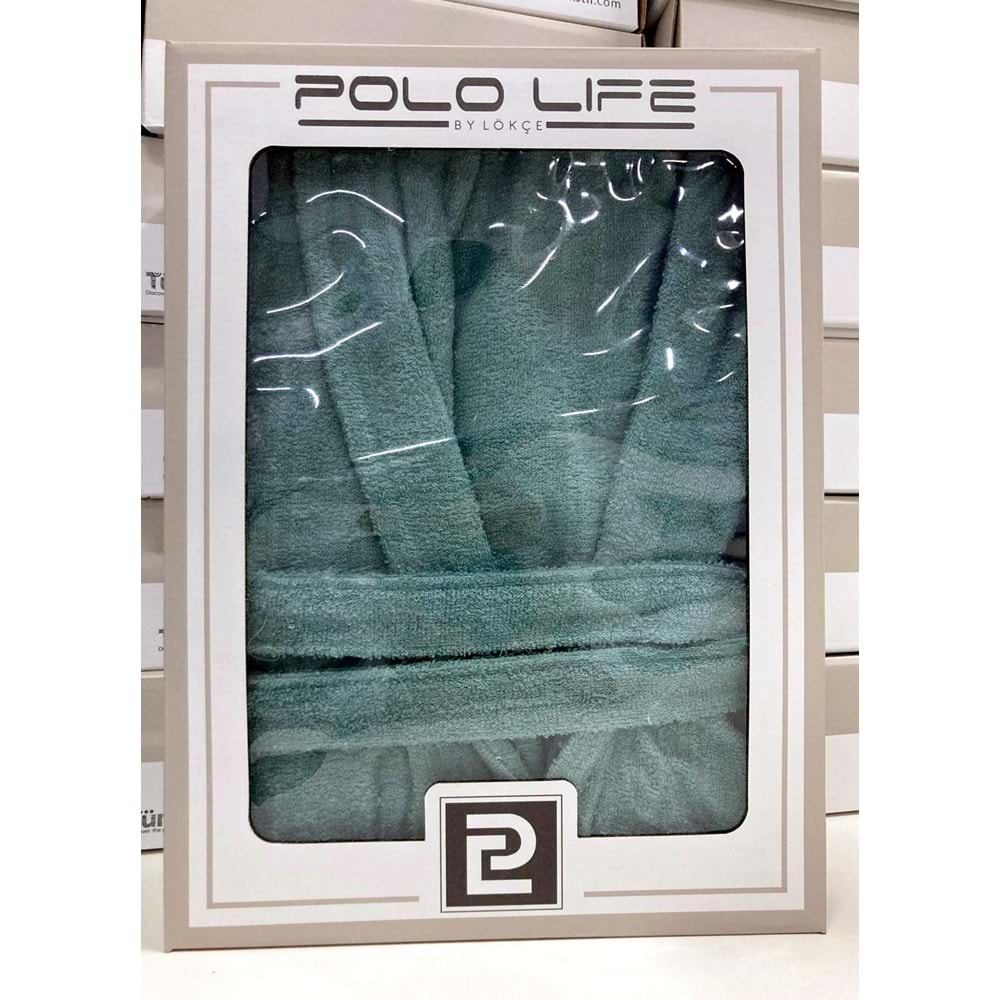 Polo Life Kutulu Bamboo Tek Bornoz Şalyaka-Yeşil (XL Beden)