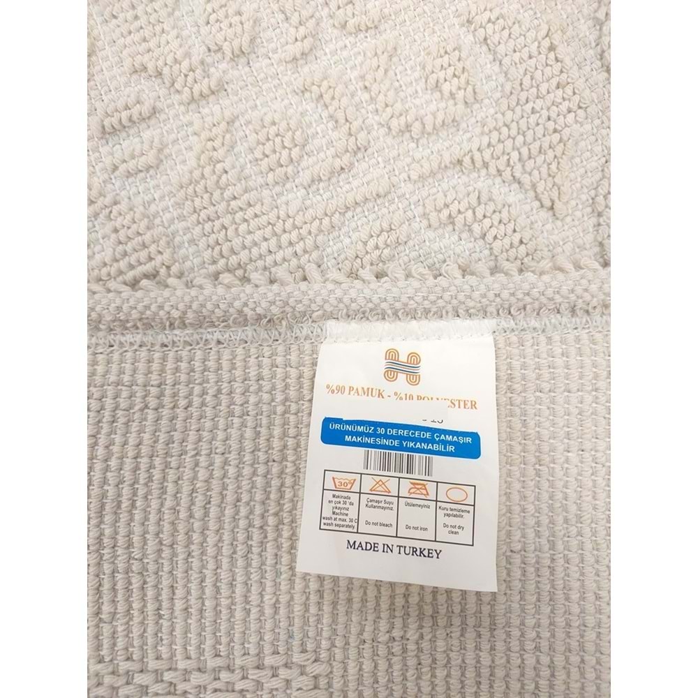 Pamuklu Bukle Lüks Kilim, Yolluk (80x300)-Spiral Krem