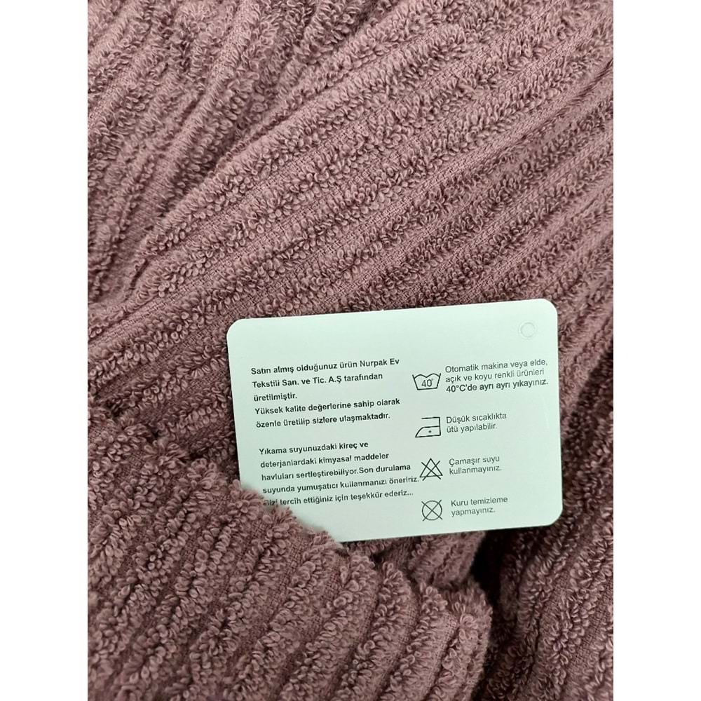 Nurpak Tek Kişilik Bornoz Seti Şalyaka-Ekol Mürdüm (Beden L-XL)