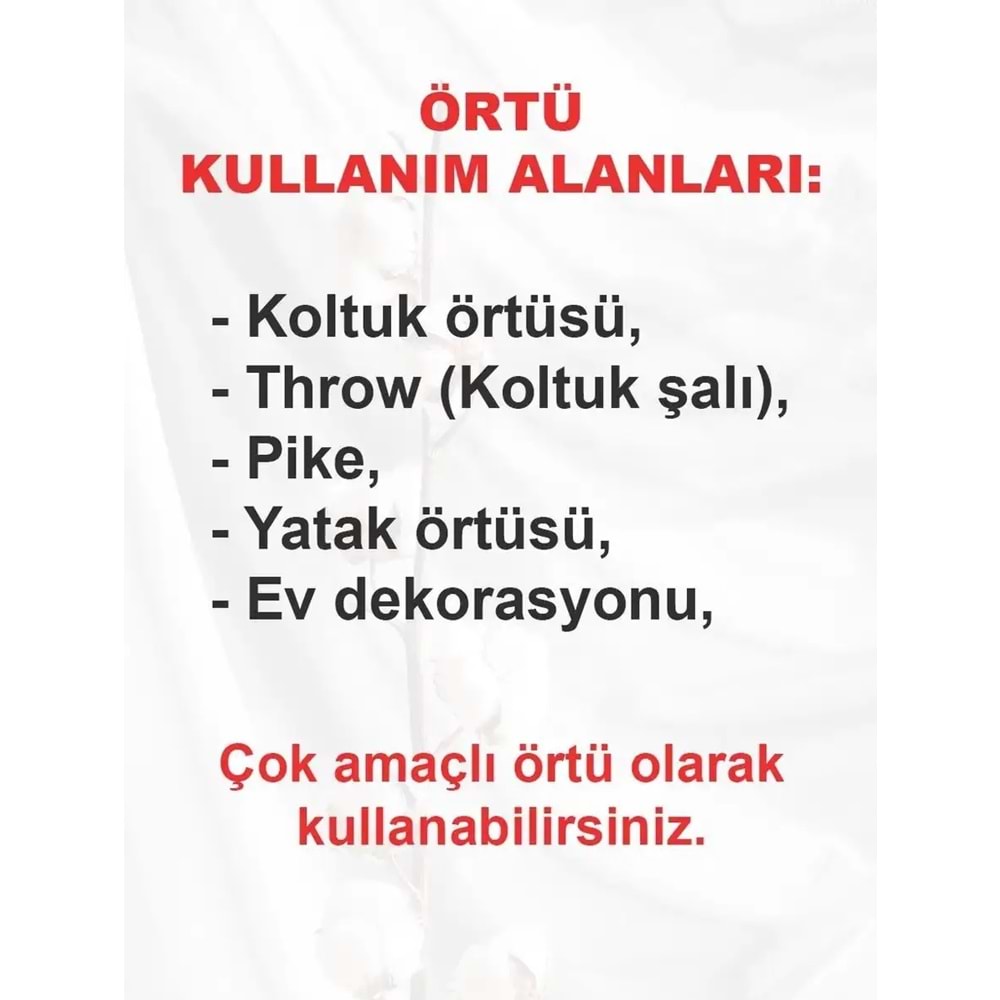 Alinda Pamuklu Kaymaz Terletmez Koltuk Örtüsü (170x230)