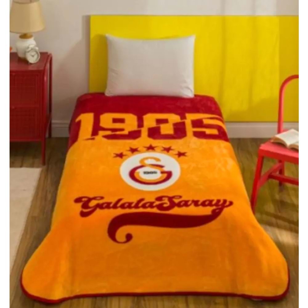 Taç Taraftar Lisanslı Tek Kişilik Battaniye (160x220)-GALATASARAY ŞAMPİYON