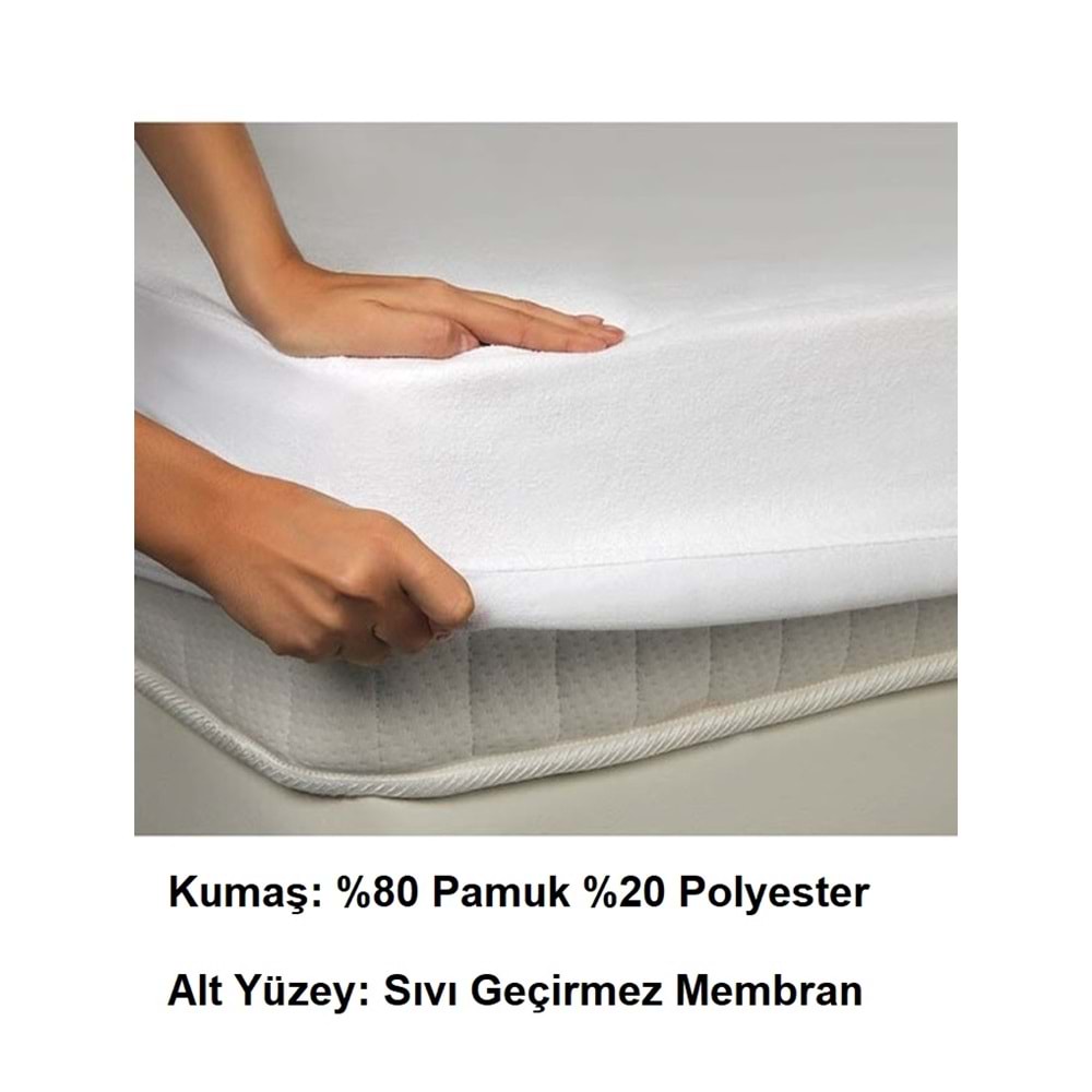 Özdilek Fitted Sıvıyı Hapseden Pamuklu Tek Kişilik Sıvı Geçirmez Havlu Alez (90x190)