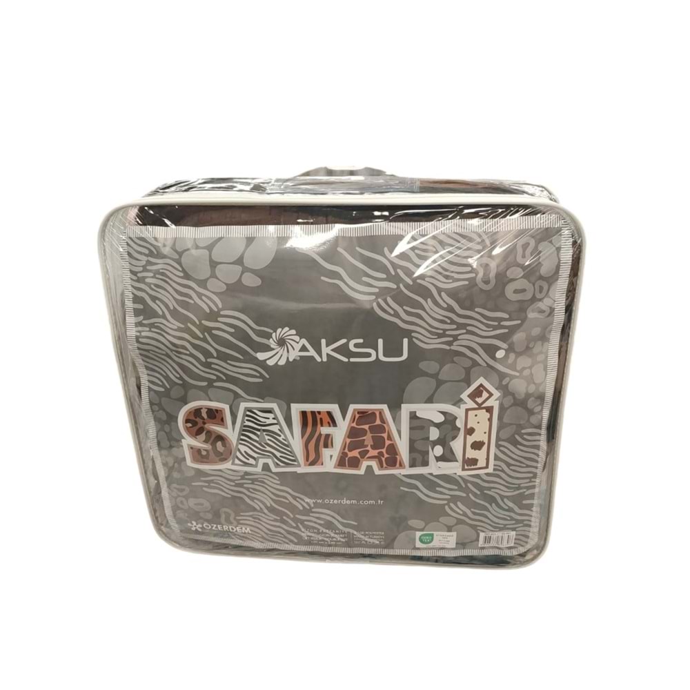 Aksu Safari Çift Kişilik Ultra Yumuşak Embos Vizon Battaniye (200x240)-Leopar Koyu Kahve Siyah