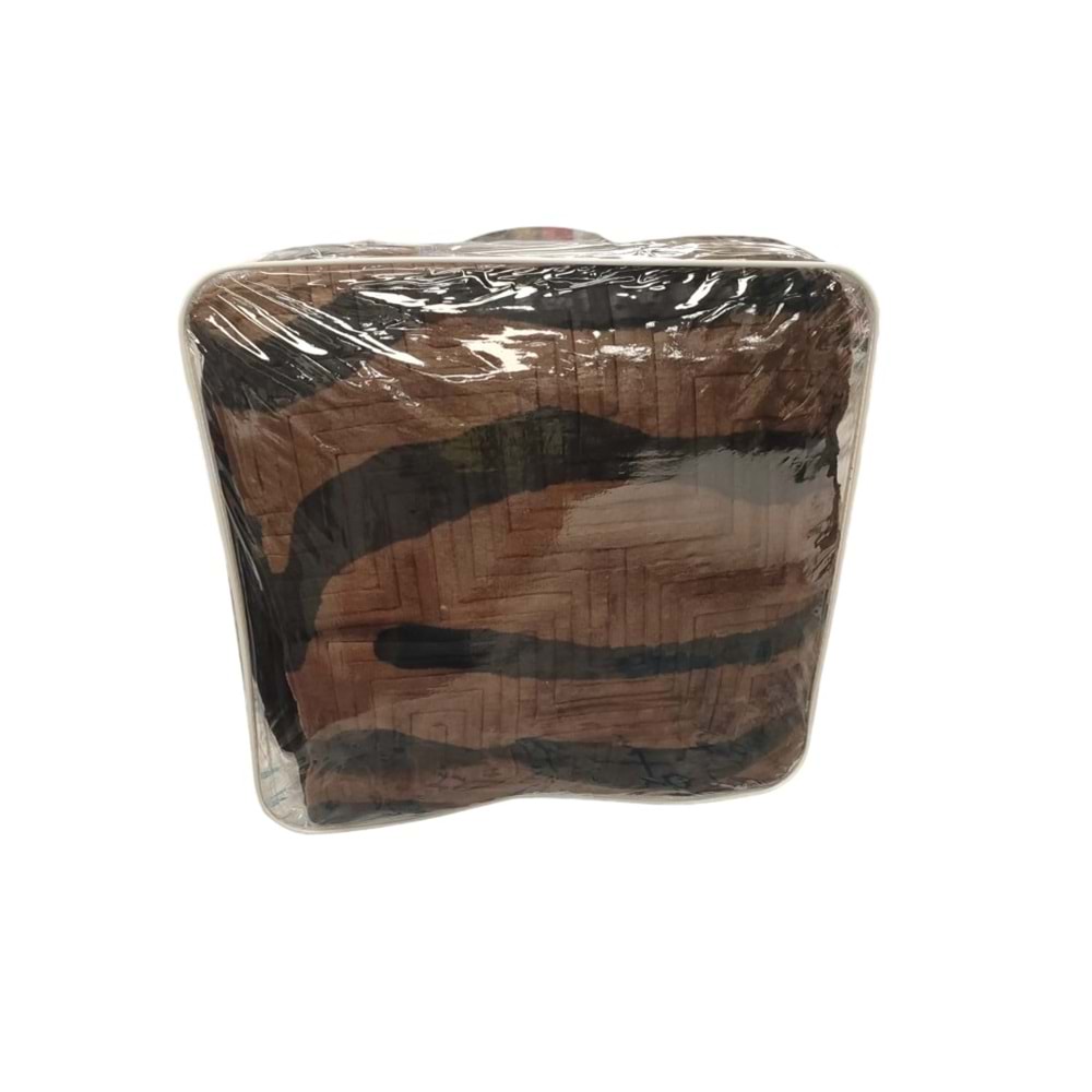 Aksu Safari Çift Kişilik Ultra Yumuşak Embos Vizon Battaniye (200x240)-Leopar Koyu Kahve Siyah