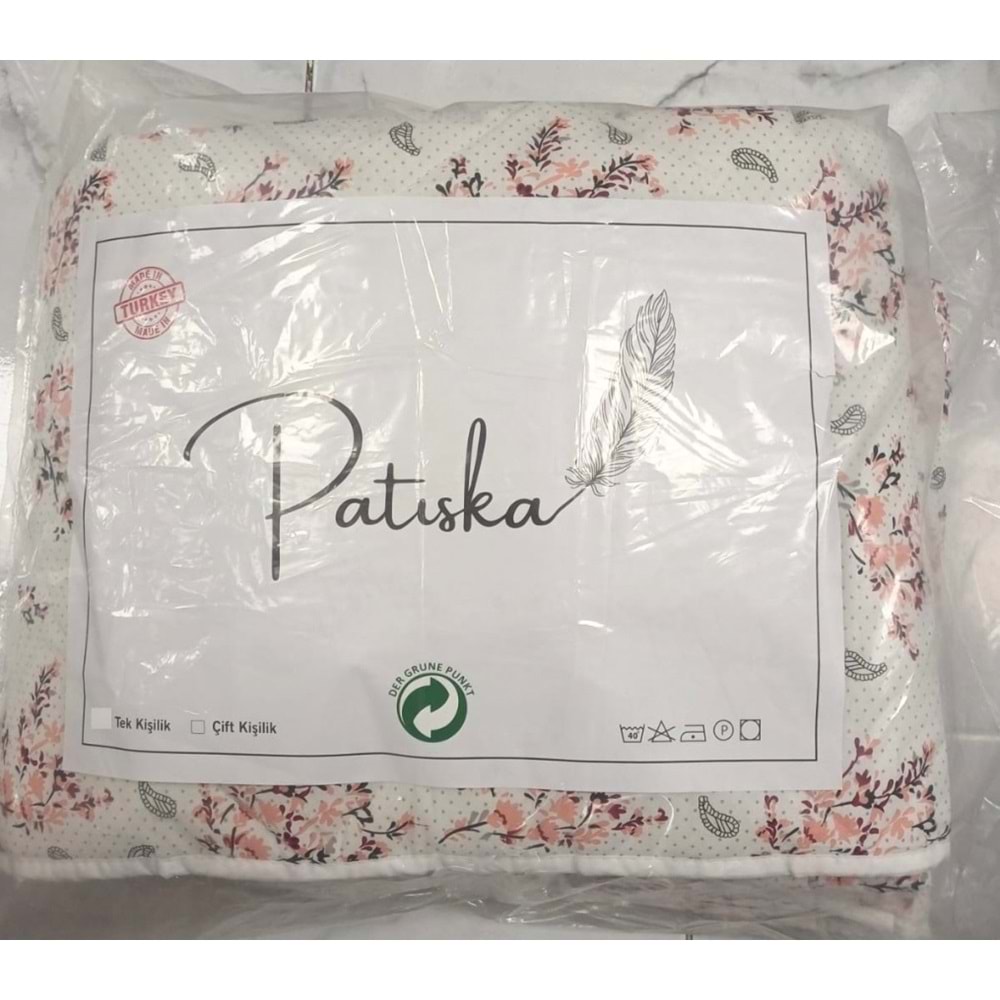 Patiska Polycotton Tek Kişilik Desenli Silikon Yorgan (155x215)
