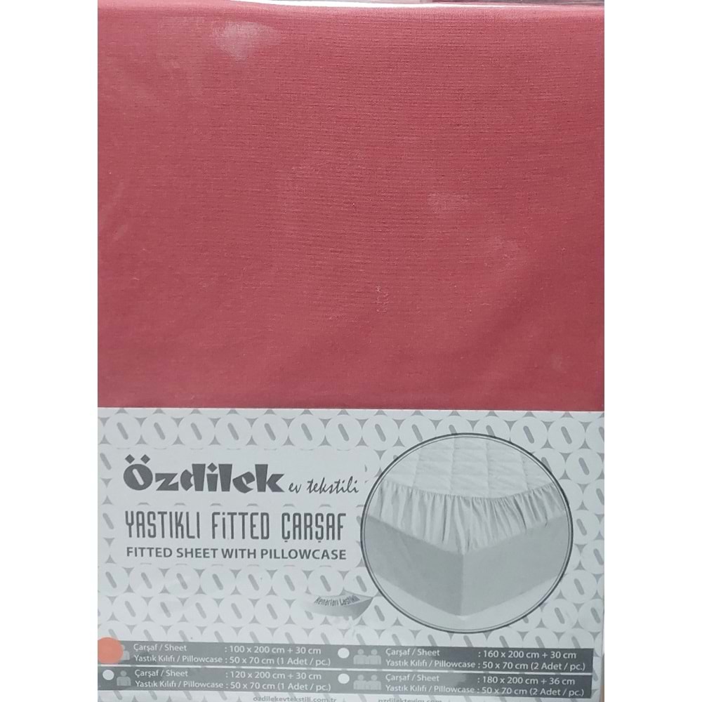 Özdilek Colourist Fitted Lastikli Battal Çift Kişilik Çarşaf Seti (180x200)-K.Mercan