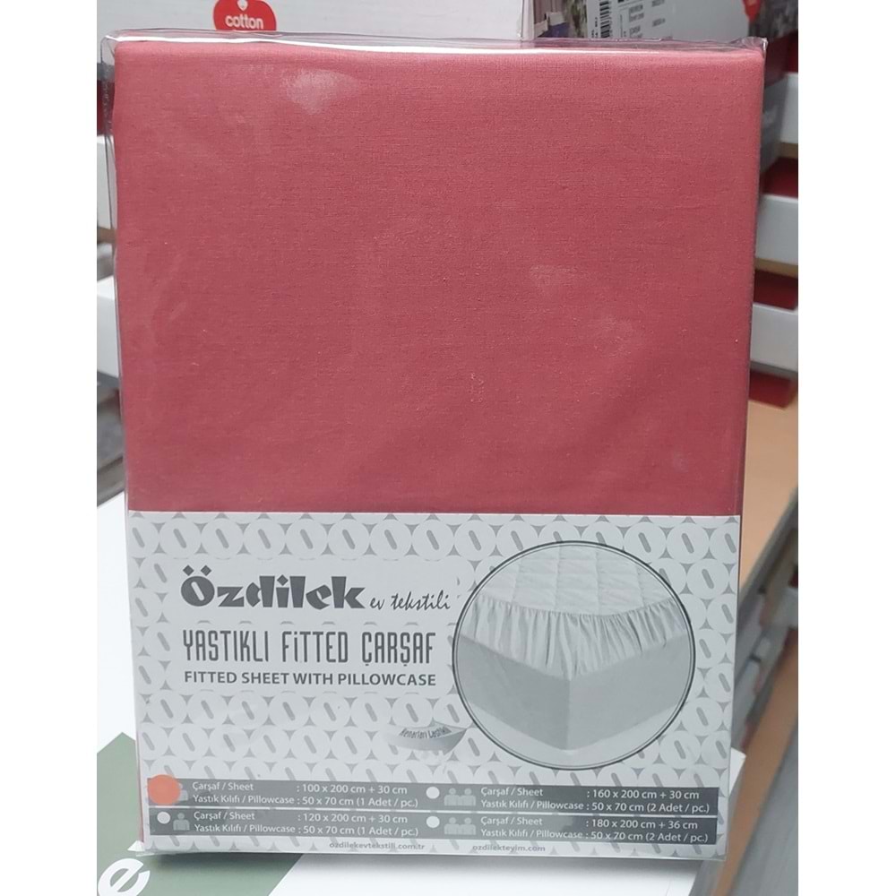 Özdilek Colourist Fitted Lastikli Battal Çift Kişilik Çarşaf Seti (180x200)-K.Mercan