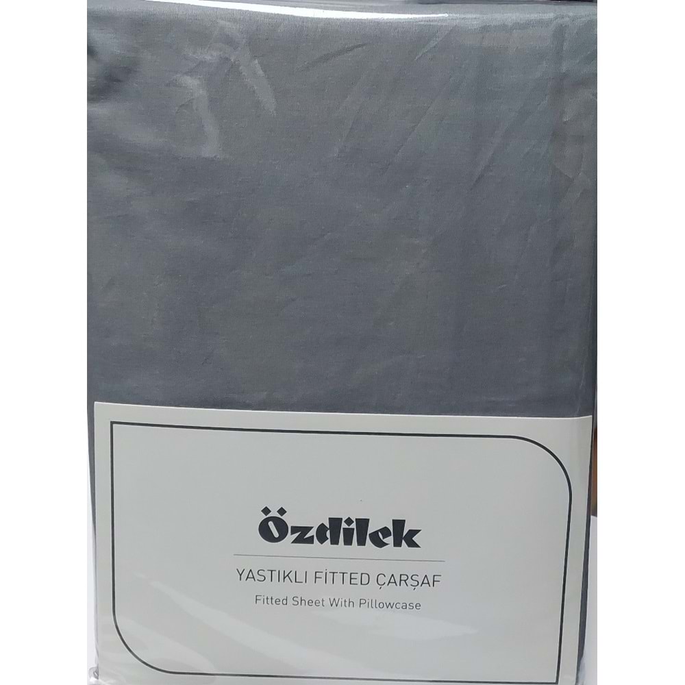 Özdilek Colourist Fitted Lastikli Çift Kişilik Çarşaf Seti (160x200)-Kül Gri