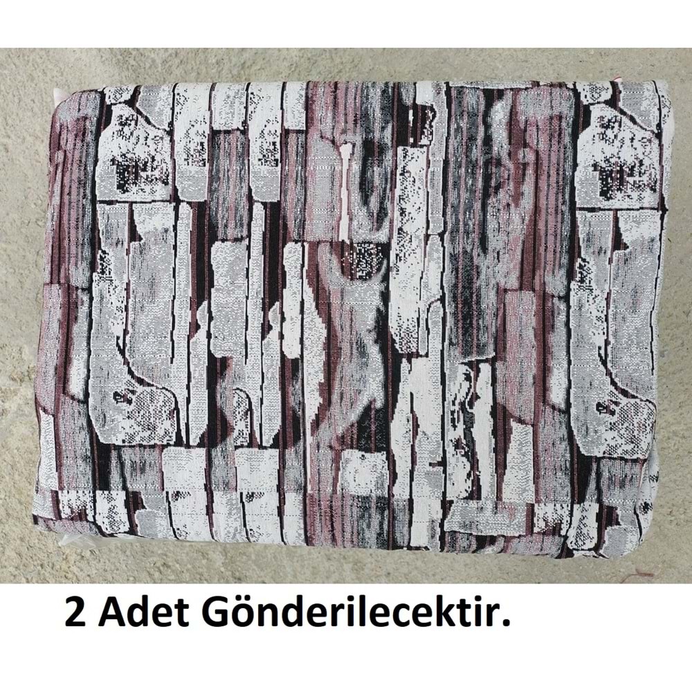 2Lİ Polo Life Savan 4m2 Pamuklu Lastiksiz Halı Örtüsü (170x245)-Taş Desen Pudra