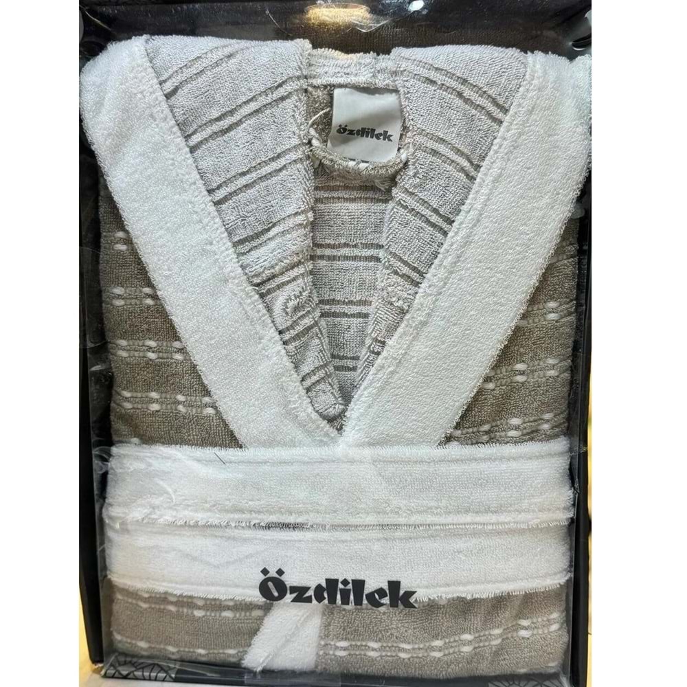 Özdilek Tek Bornoz Kapşonlu Şalyaka Knit Gri (S-M Beden)