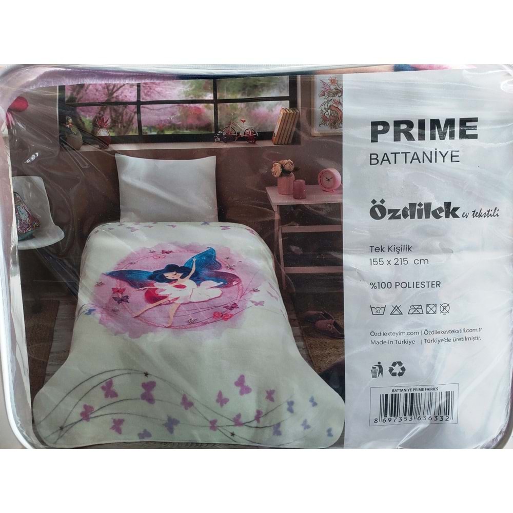 Özdilek Prime -Fairies Yeni- Tek Kişilik Çocuk Battaniye (155x215)