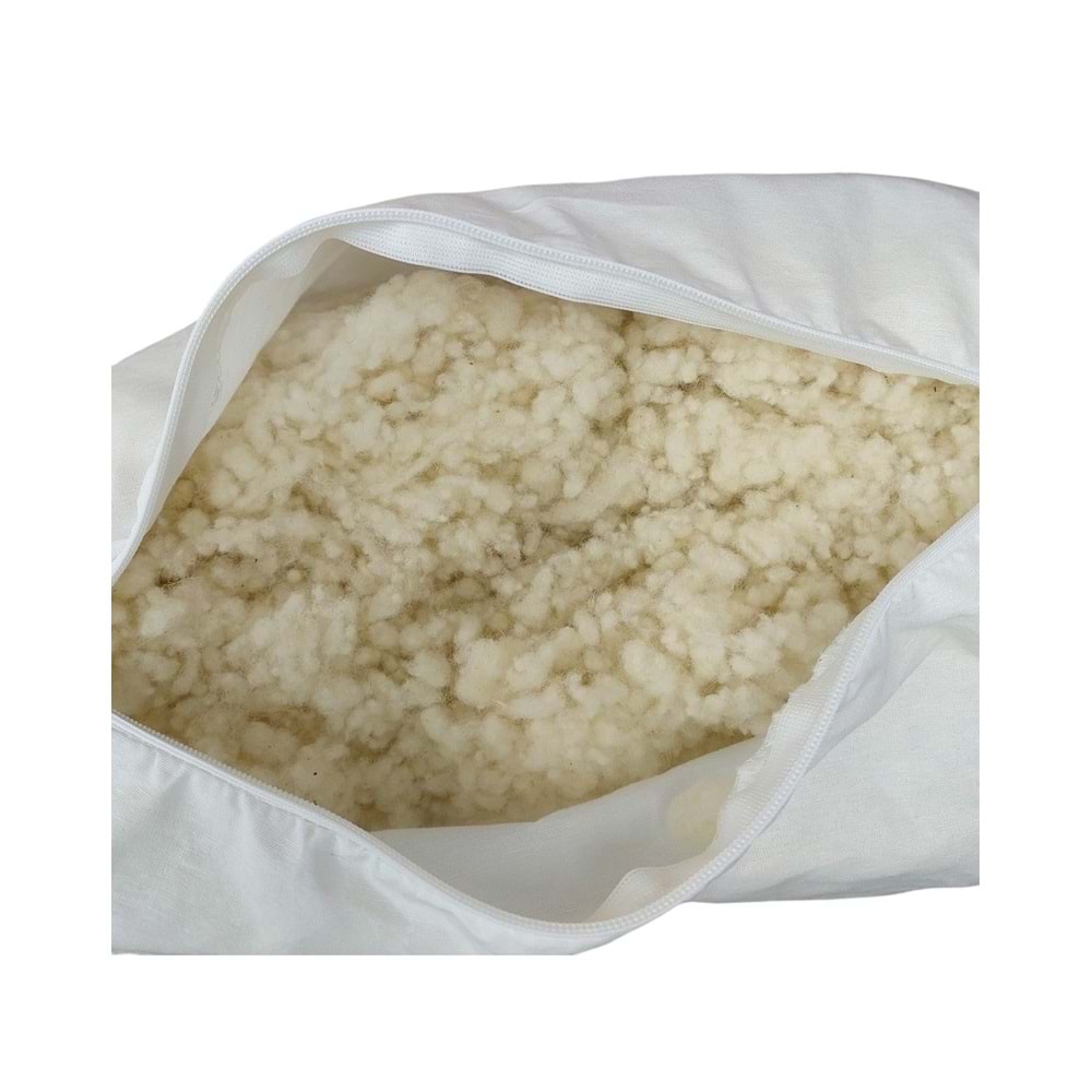 2li Doğal Boncuk Yün Yastık, İç Dolgu 1000gr Yün Yastık (50x70)