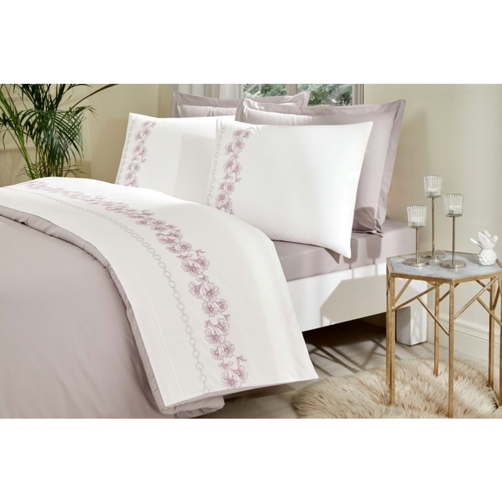 Özdilek Akfil Boutique -Petra Bej- Çift Kişilik Nevresim Takımı (4 Yastık Kılıflı)