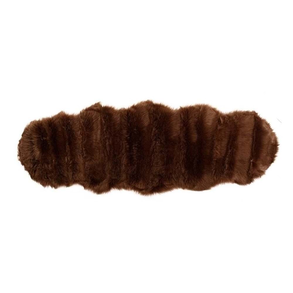 Giz Home Alaska Lüks Peluş Post Halı (60x180)-Kahve