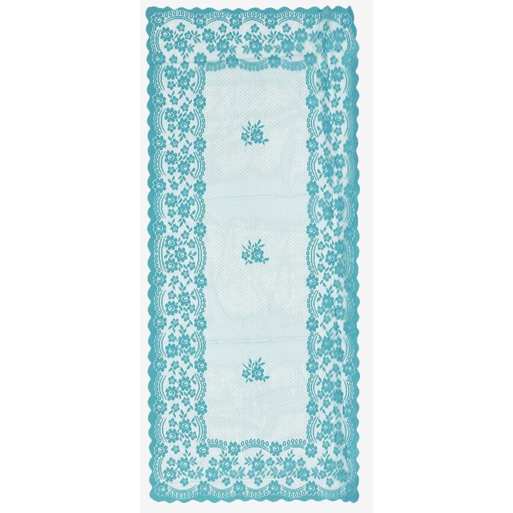 Narin Örme Runner 40x140 Sehpa Örtüsü Turkuaz Mavi