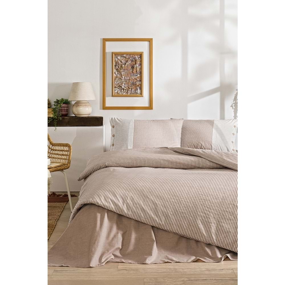 Özdilek Ranforce -Natural Line Somon- Çift Kişilik Nevresim Takımı