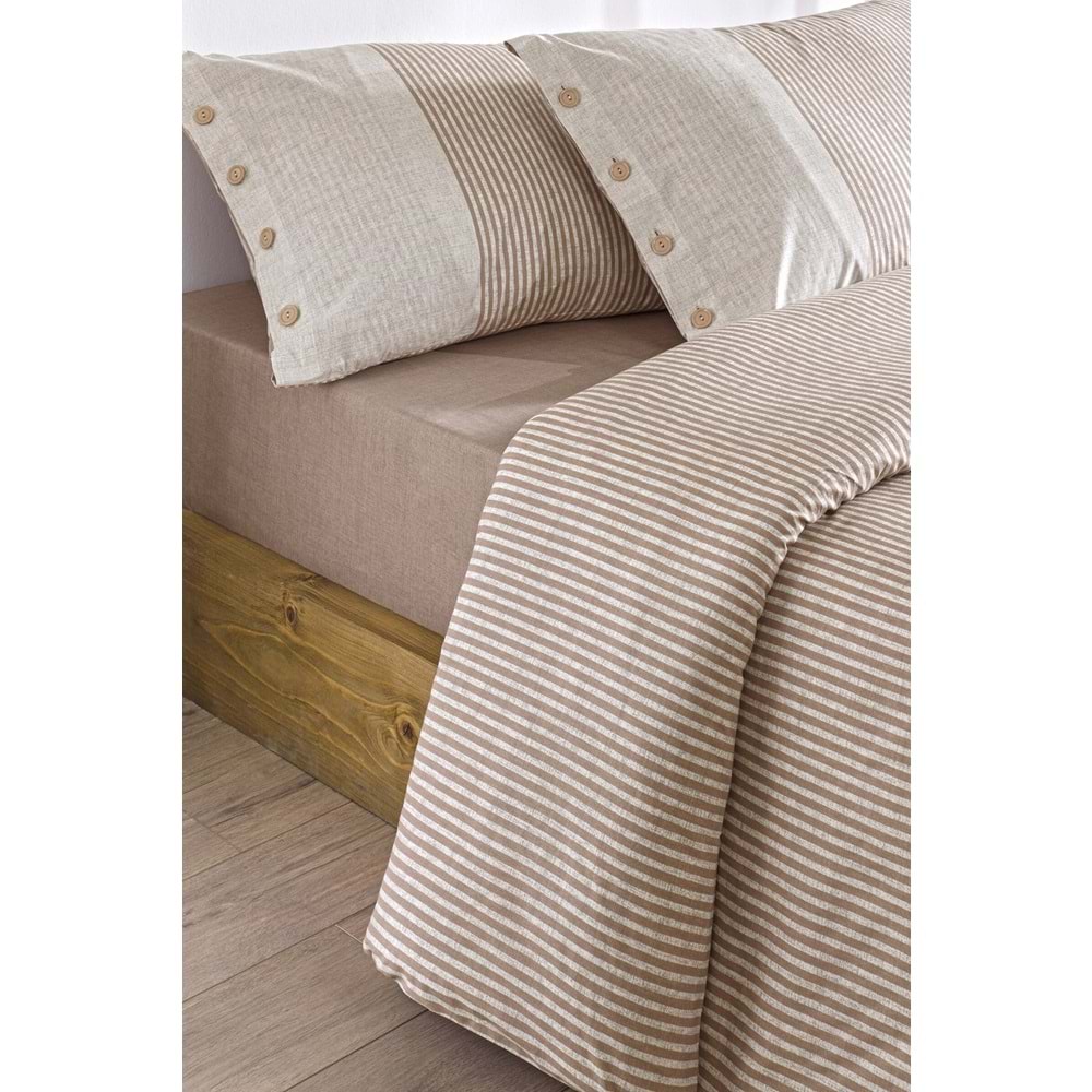 Özdilek Ranforce -Natural Line Somon- Çift Kişilik Nevresim Takımı