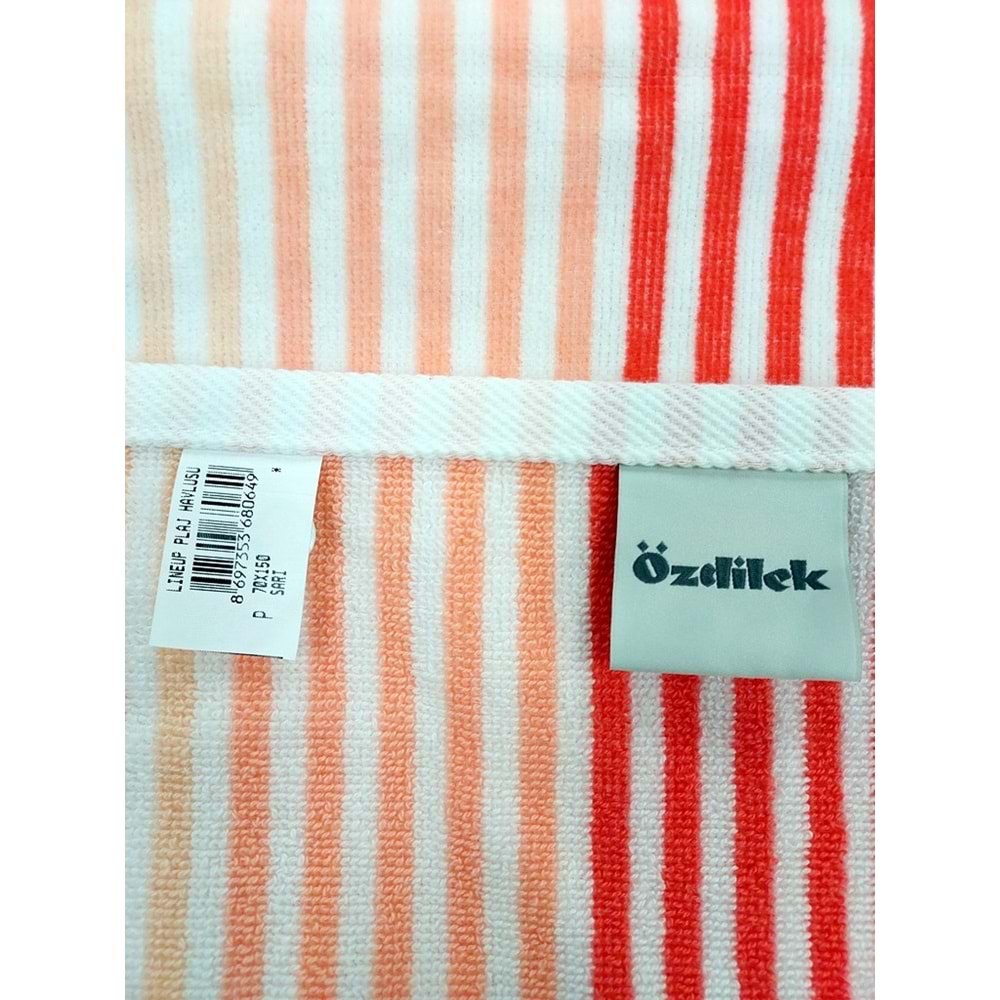 Özdilek Kadife Pamuk Plaj Havlusu (70x150)-Lineup Sarı