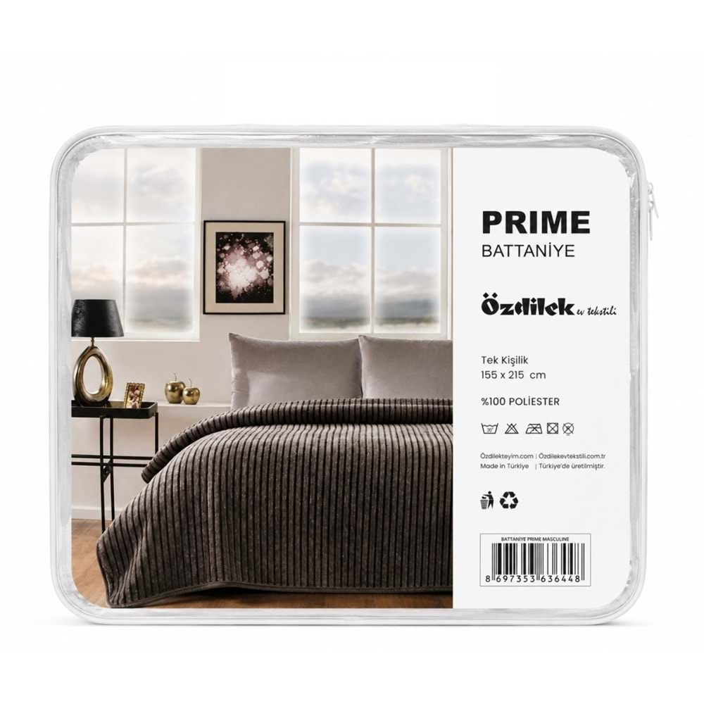 Özdilek Prime -Masculine K.Gri- Tek Kişilik Battaniye (155x215)