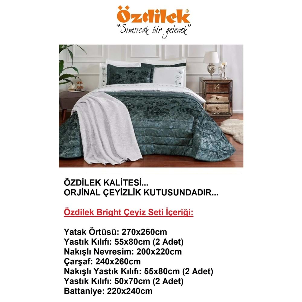 Özdilek Premium 10 Parça Çift Kişilik Çeyiz Seti-Bright İndigo