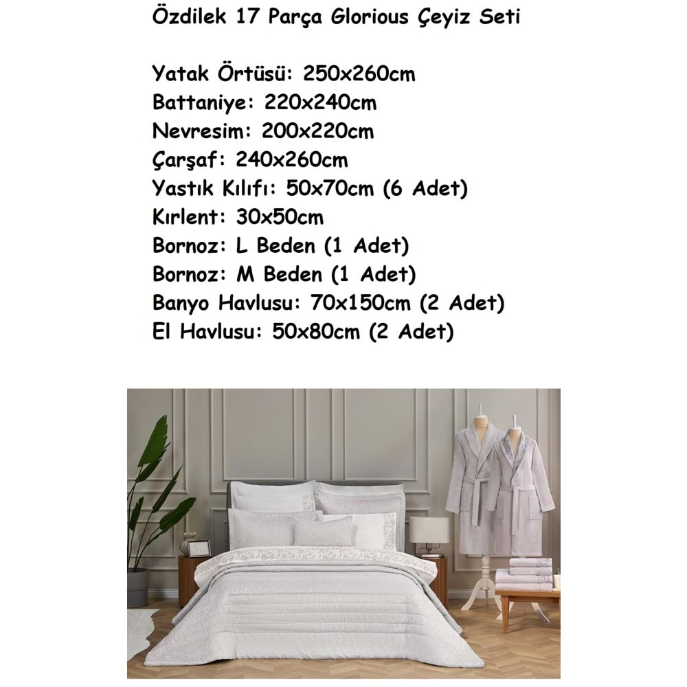 Özdilek 17 Parça -Glorious Krem- Çeyiz Seti