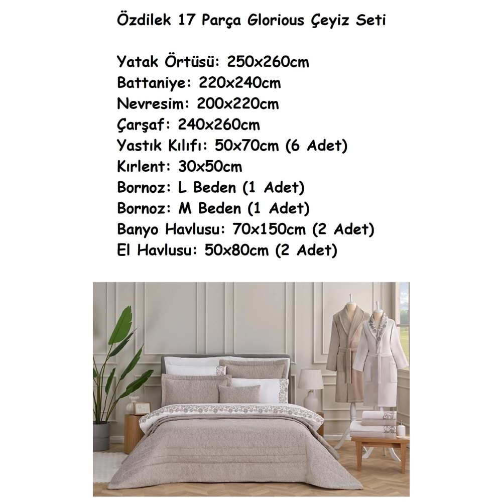 Özdilek 17 Parça -Glorious Bej- Çeyiz Seti