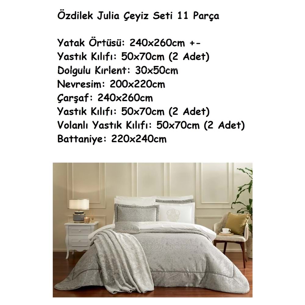 Özdilek 11 Parça -Julia Bej- Çeyiz Seti