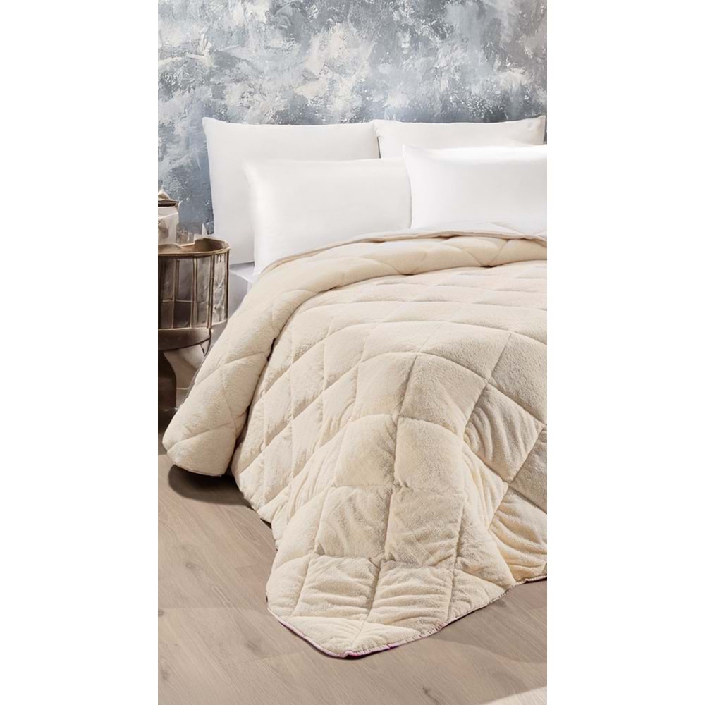 Ogi Home Welsoft Yorgan Çift Taraflı Tek Kişilik (155x215) - Krem