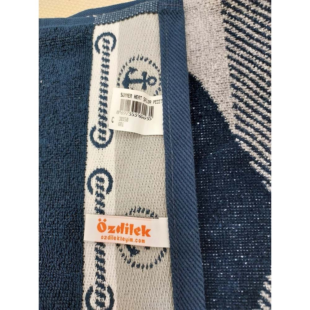 Özdilek 3LÜ SET Summer Heat Sailor Mutfak Havlusu (30x50)-Gri