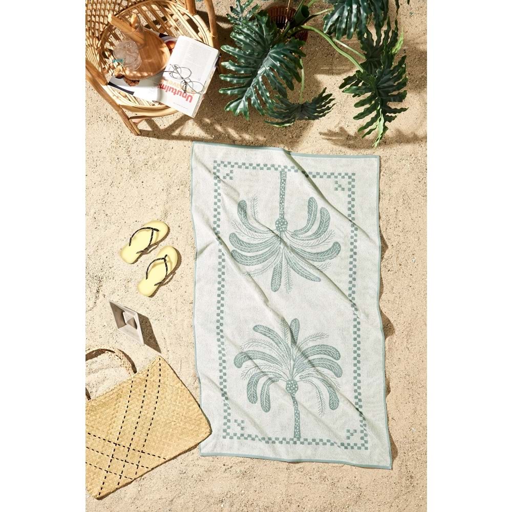 Özdilek Palmera Plaj Havlusu (90x150)-Yeşil