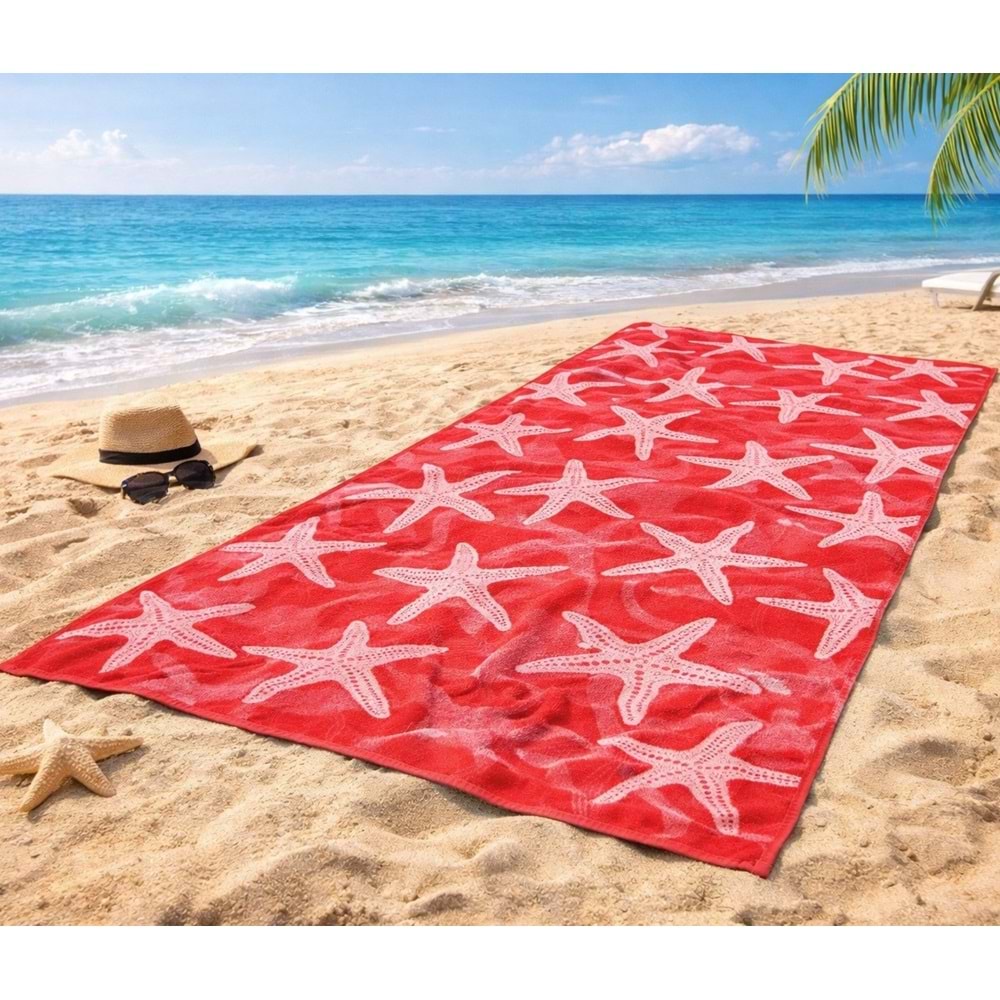 Özdilek Nice Plaj Havlusu (70x150)-Pink Stars