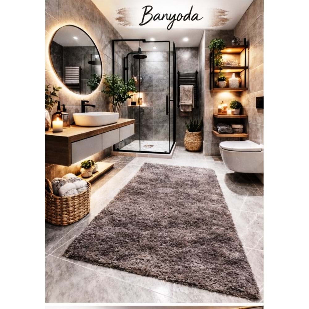 Giz Home Tilda Uzun Tüylü Post Halı (75x200)-K.Kahve