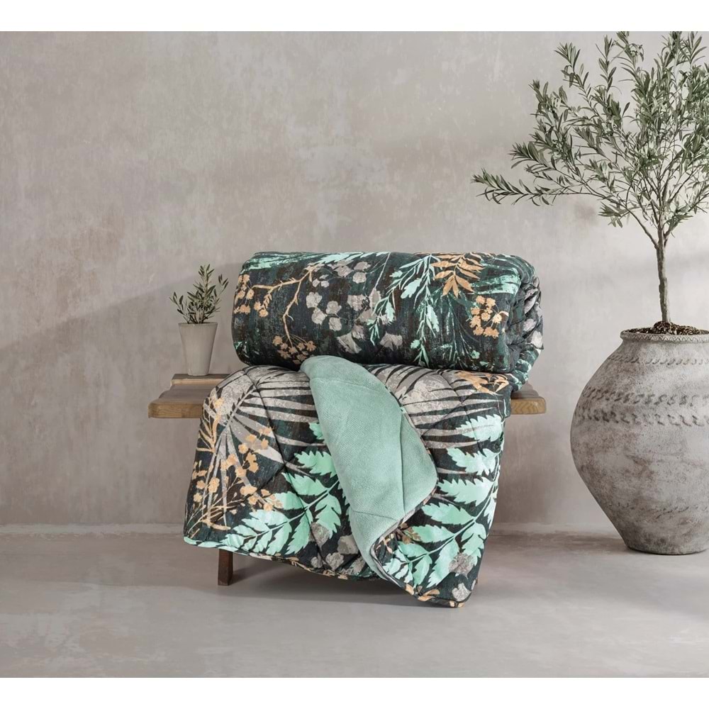 Cotton Box Velvet -Clorasa Mint- Çift Kişilik Yorgan Çift Taraflı (195x215)