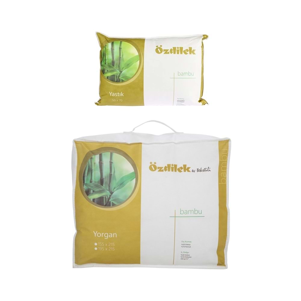 Özdilek 1 Adet Bambu Yorgan + 1 Adet Bambu Yastık (Tek Kişilik Set)