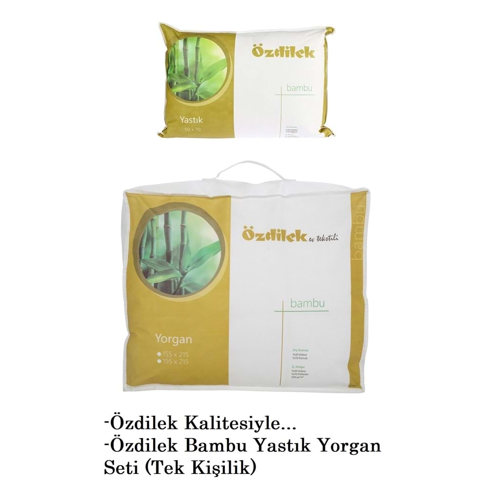 Özdilek 1 Adet Bambu Yorgan + 1 Adet Bambu Yastık (Tek Kişilik Set)