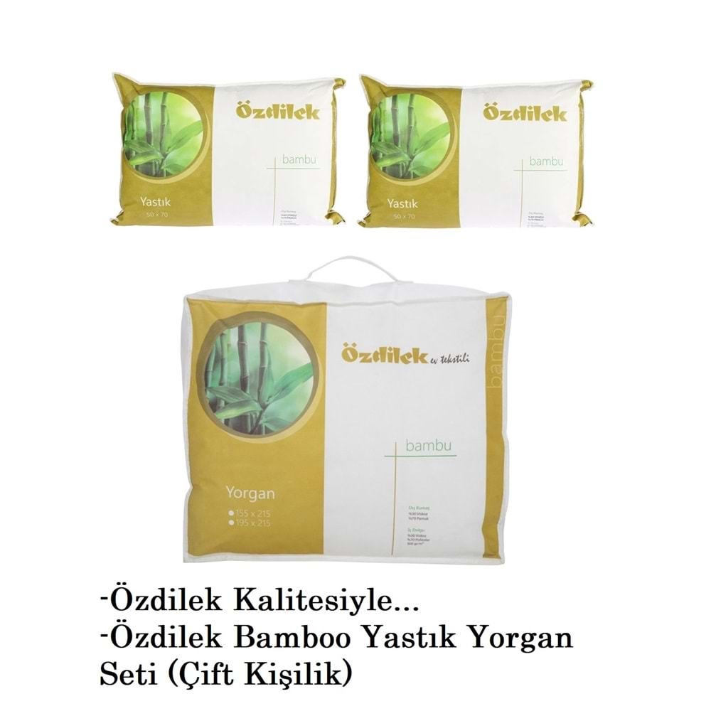 Özdilek 1 Adet Bambu Yorgan + 2 Adet Bambu Yastık (Çift Kişilik Set)
