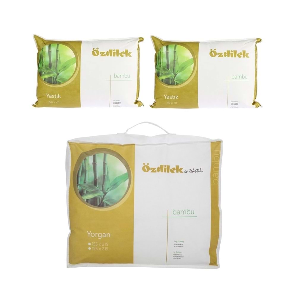 Özdilek 1 Adet Bambu Yorgan + 2 Adet Bambu Yastık (Battal King Size Set)