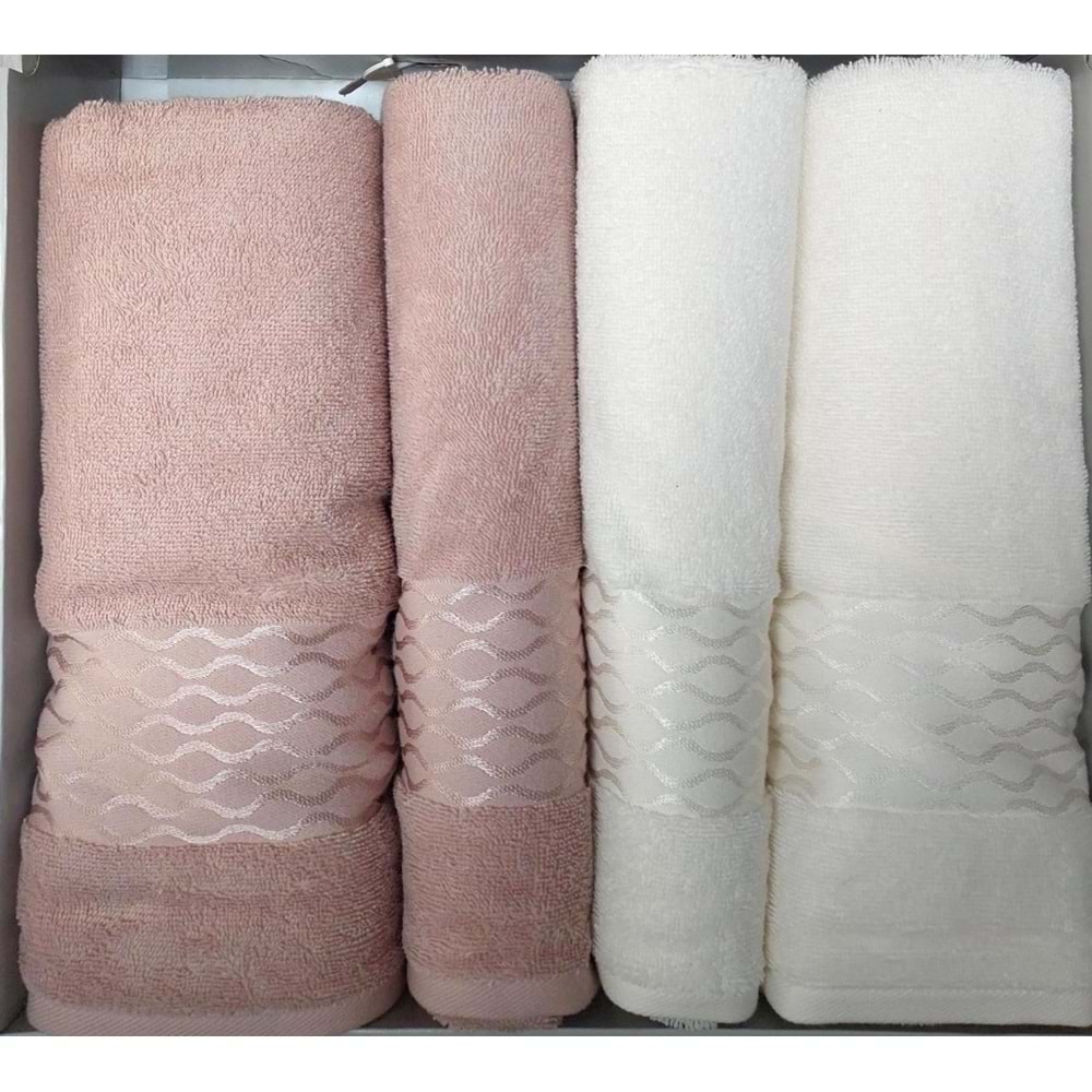 Özdilek 4 Parça Best Set -Elissa Bej Krem- Hamam Seti, Havlu Seti