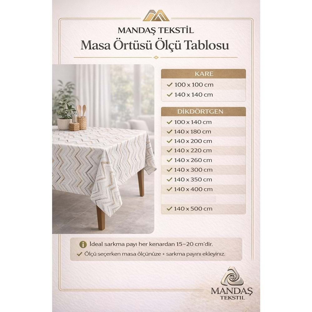 Kesme Masa Örtüsü Muşamba-Zigzag Gri Gold-140X260